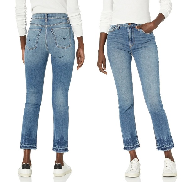 HUDSON • Holly High Rise Straight Crop Jeans distressed raw hem Try Me wash - Picture 7 of 7